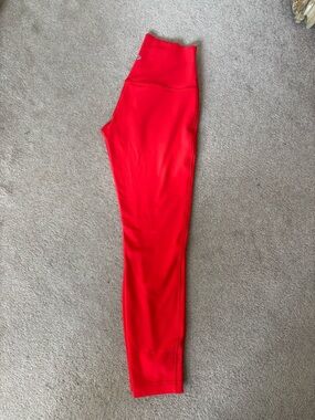 lululemon Align High-Rise Neon Red Leggings Double Lined Size 6 inseam